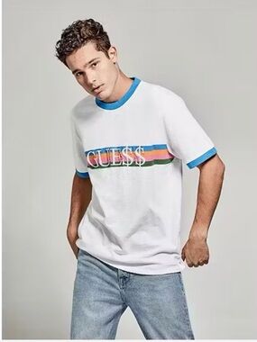 GUESS x ASAP Rocky Collab Ringer Tee T-Shirt - Like New - Size L Large - Cotton
